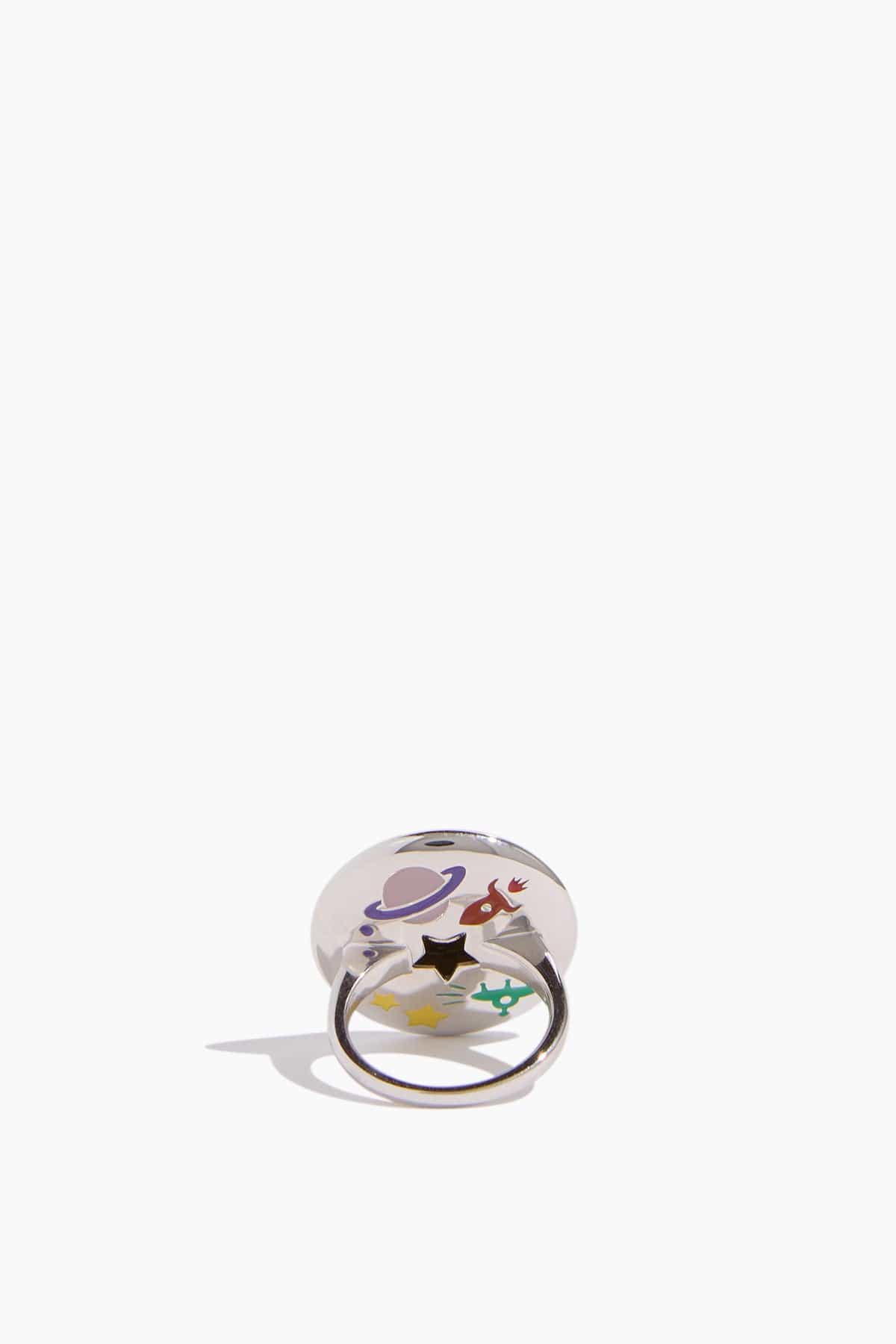 Mega Saucer Ring in 18k White Gold - Image 4